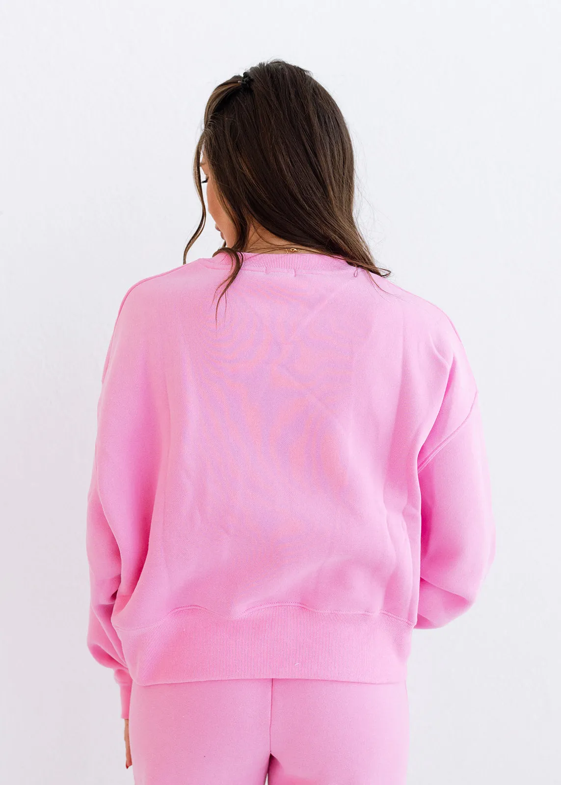 Pink Dropped Shoulder Sweatshirt