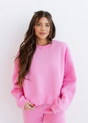 Pink Dropped Shoulder Sweatshirt