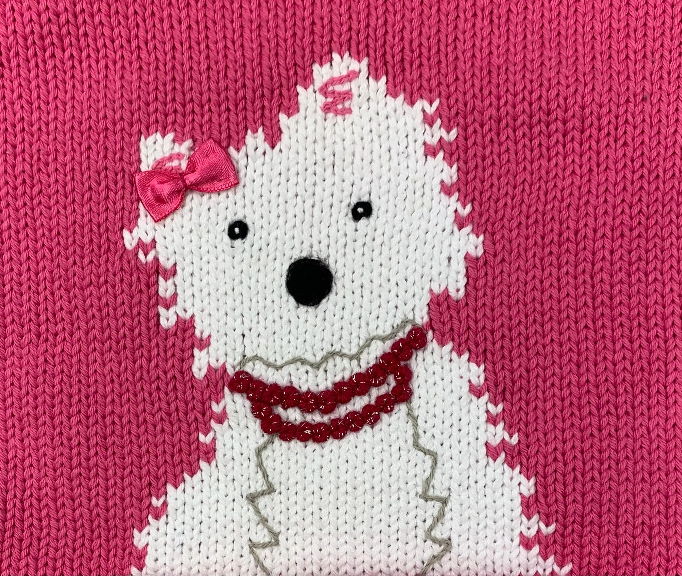 Pink Westie Roll Neck Sweater