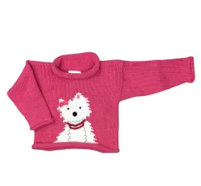 Pink Westie Roll Neck Sweater