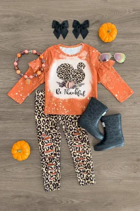 "Be Thankful" Cheetah Distressed Legging Set