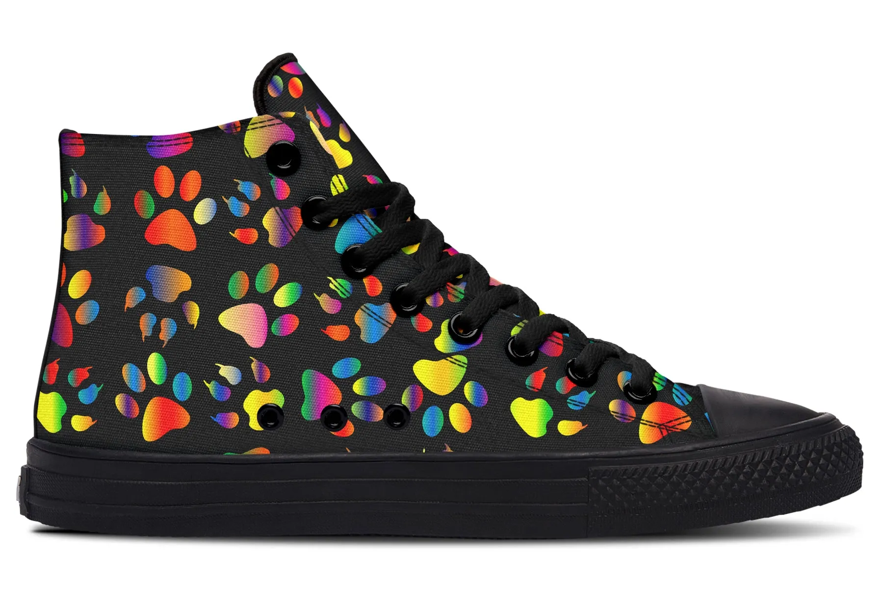 Rainbow Paw Prints High Tops