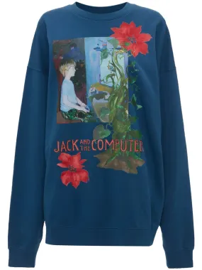 Relaxed Fit Printed Sweatshirt - Blue