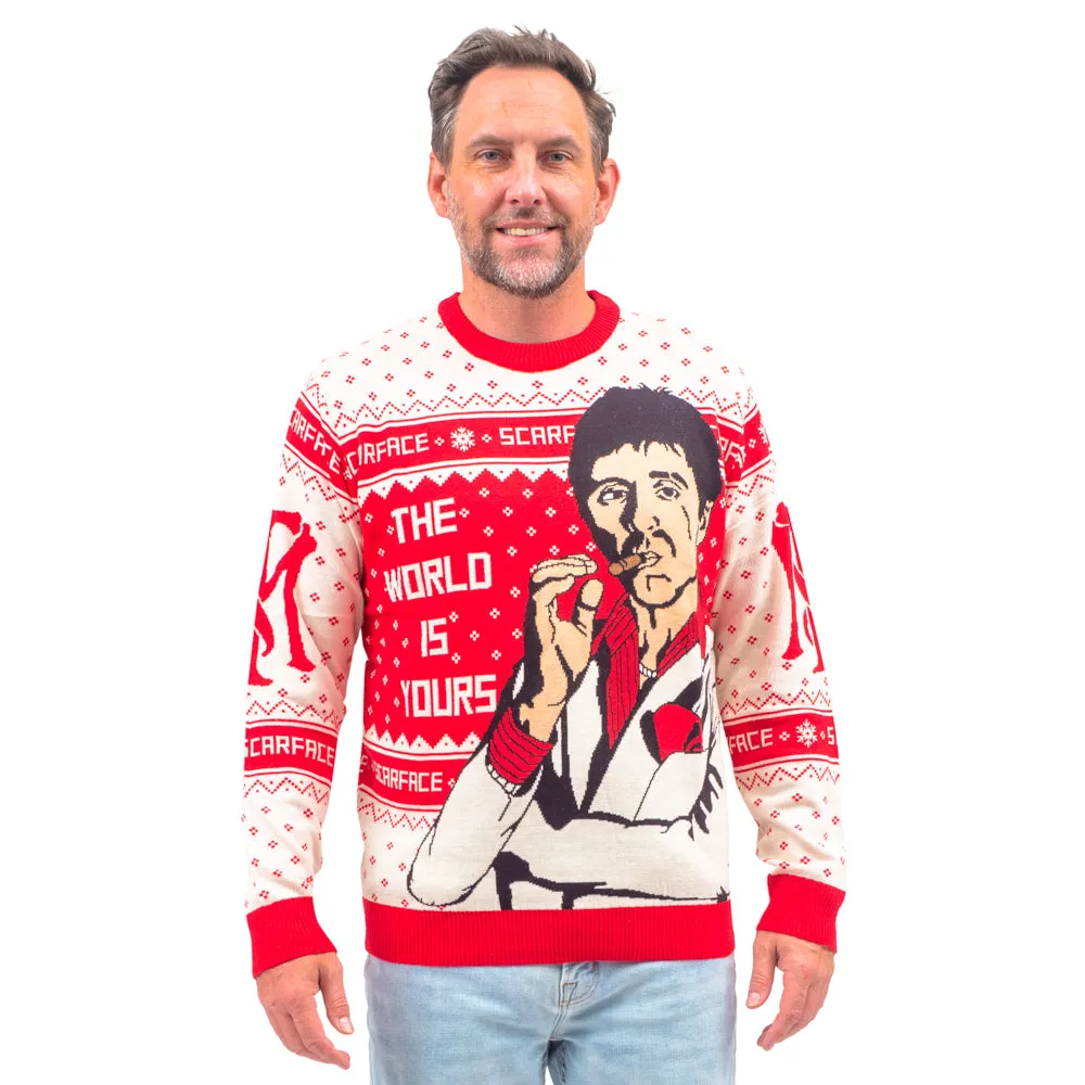 Scarface the World is Yours Tony Montana Ugly Christmas Sweater