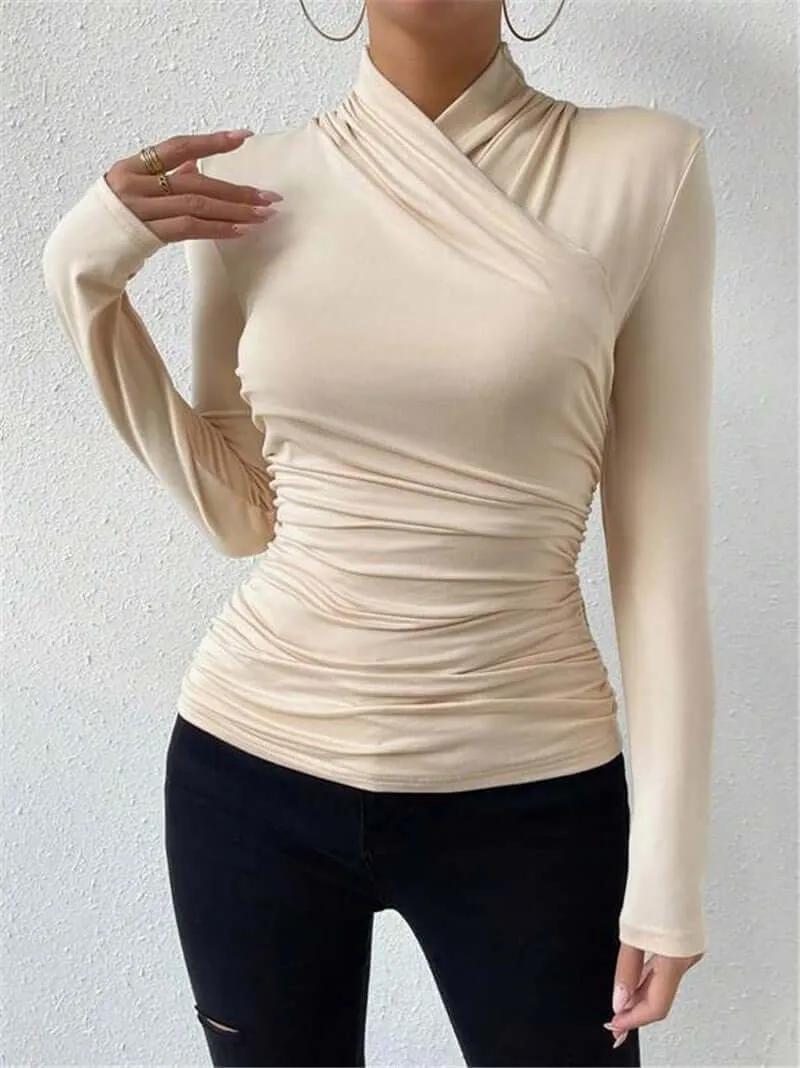 Slim Fit Versatile Pleated T-shirt