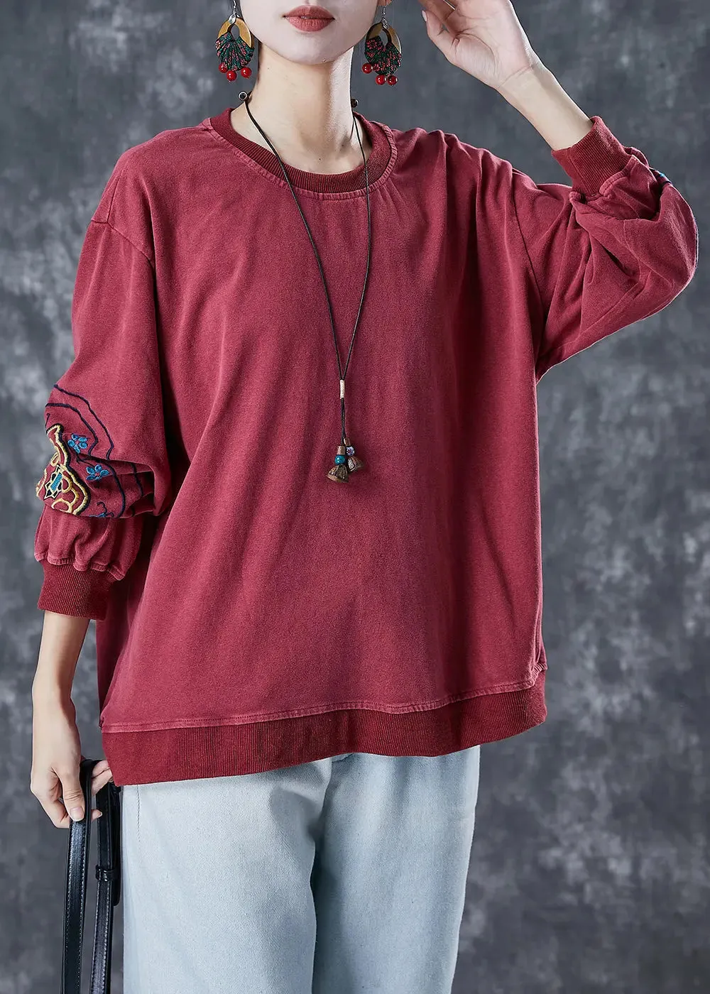 Style Dull Cotton Loose Sweatshirts Top Fall