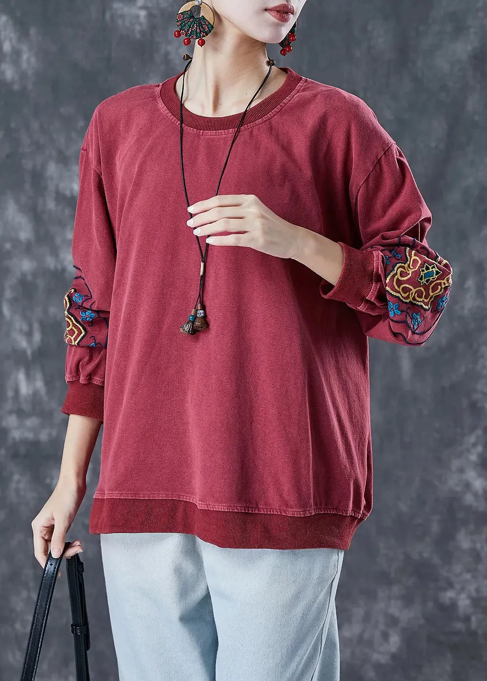 Style Dull Cotton Loose Sweatshirts Top Fall