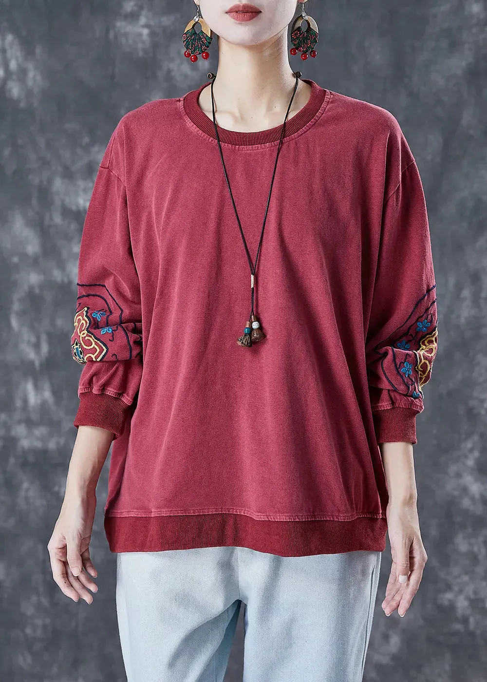 Style Dull Cotton Loose Sweatshirts Top Fall