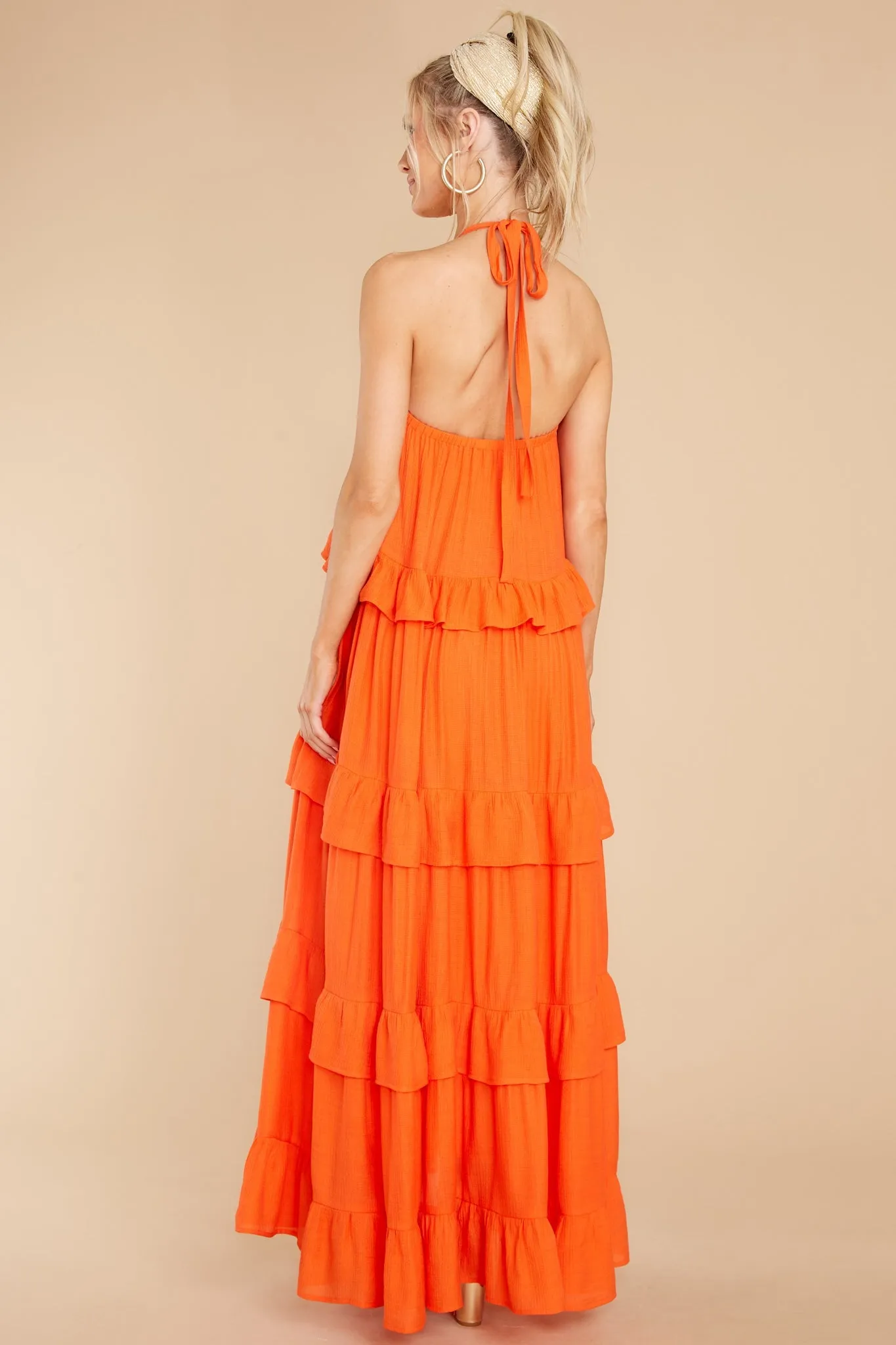 Sun Gazer Orange Maxi Dress