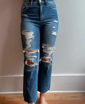 The Vervet Distressed Delta Relaxed Jeans