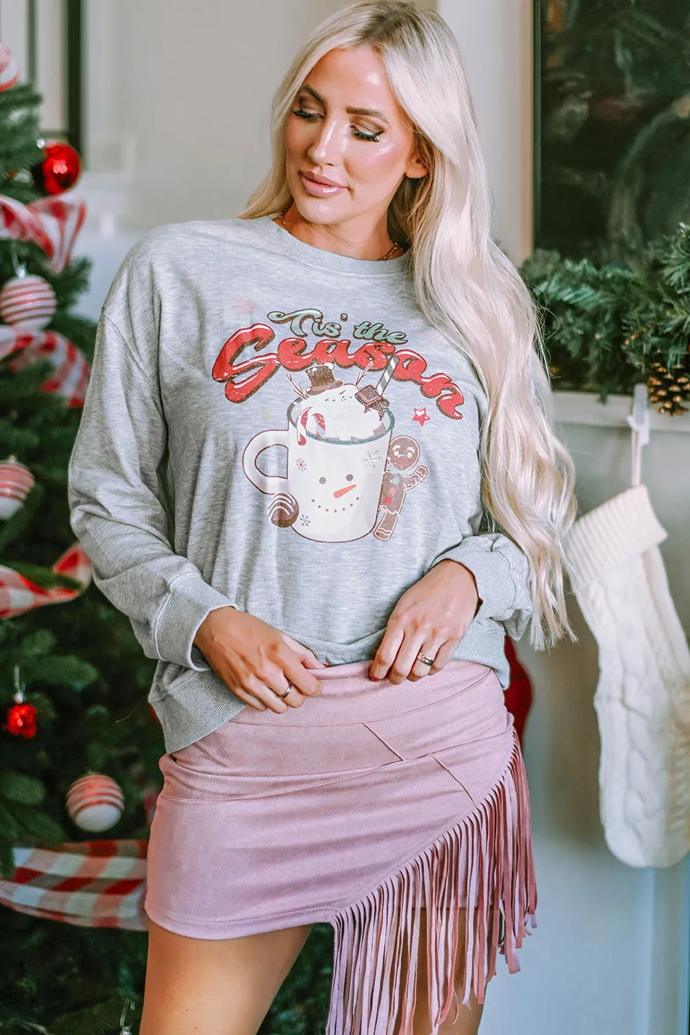 Tis The Season Graphic Christmas Sweatshirt