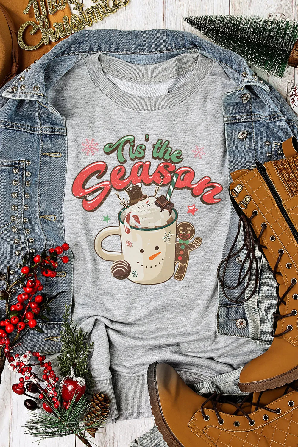 Tis The Season Graphic Christmas Sweatshirt