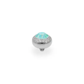 Tondo Deluxe Silver and Silky Sage Crystal Delite Ring Gem Top, 10mm