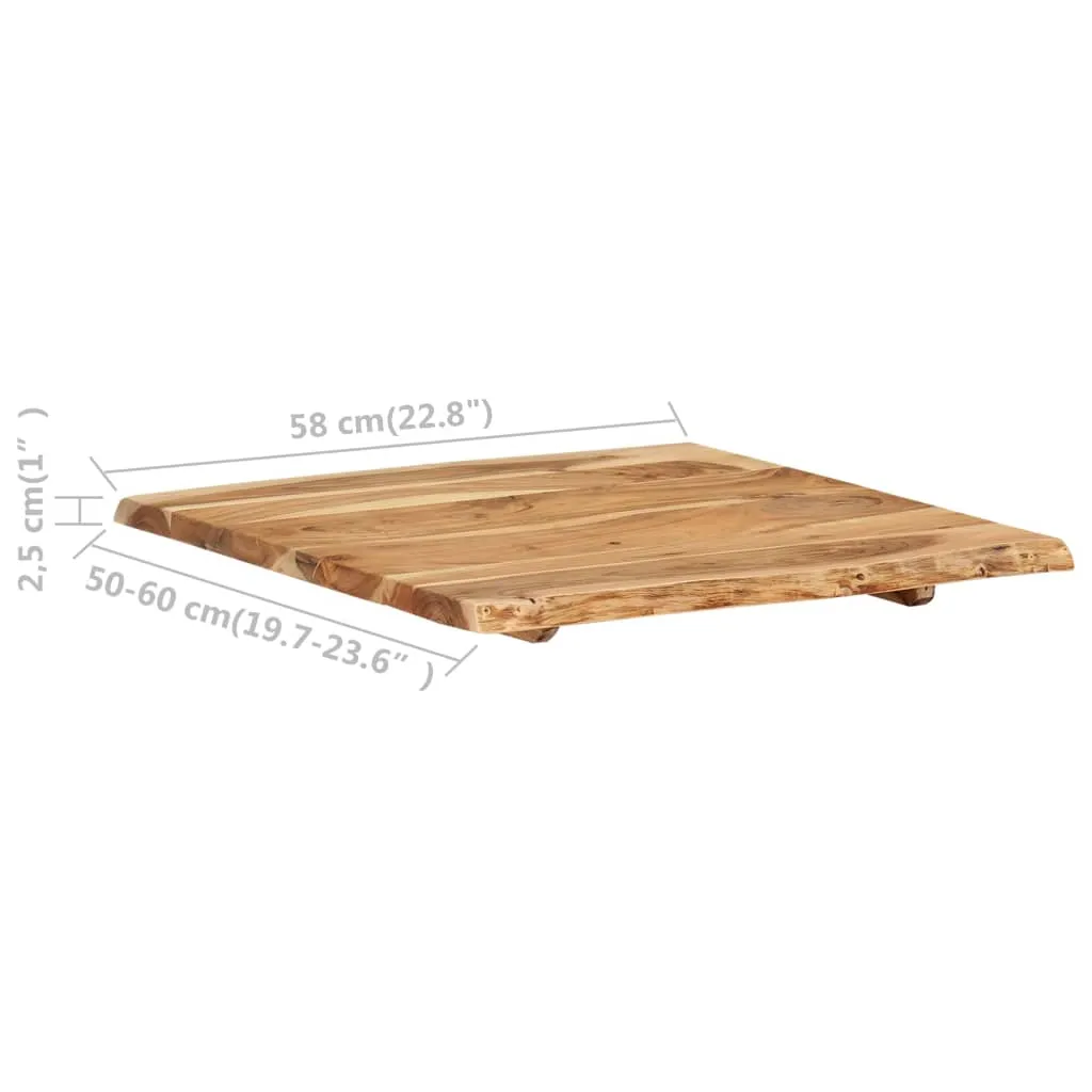 vidaXL Table Top Solid Acacia Wood 58x(50-60)x2.5 cm