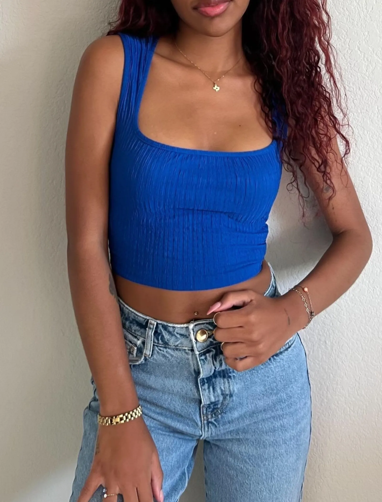 Zeagoo Sleeveless Crop Top Square Neck Tank Top